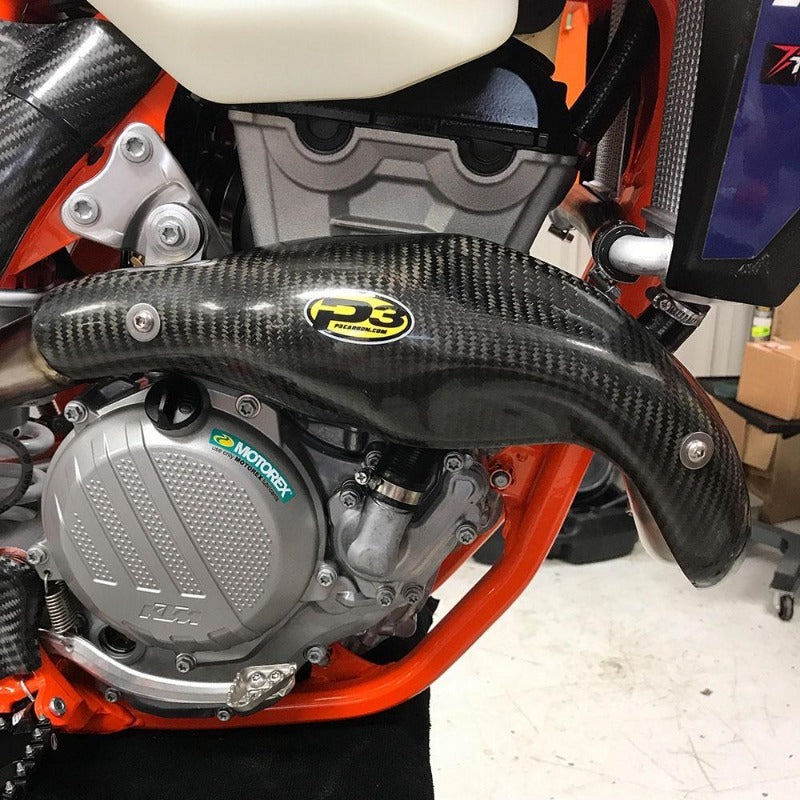 P 3 KTM 350 SX-F用カーボンヘッドパイプ遮熱ストック2016-2018-