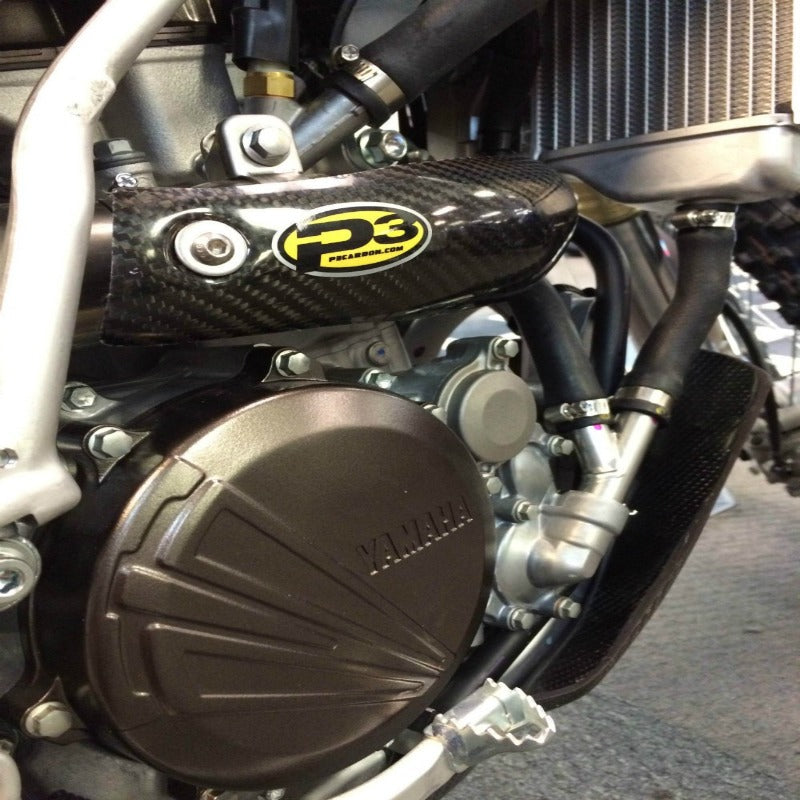 YZ450F 250Fノーマルタンク07-09　カーボン製ヒートプロテクター付き P3 Carbon Heat Shield Yamaha / Fantic YZ250/450 F/FX/WR (Stock