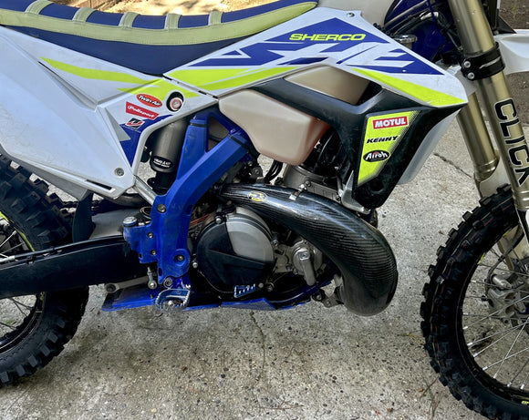 P3 Carbon MAXCoverage Pipe Guard FMF Gnarly / Fatty:  Sherco SE250/300 2020 - 2026 | SC250/300 2020 - 2026* (PLEASE READ NOTES)