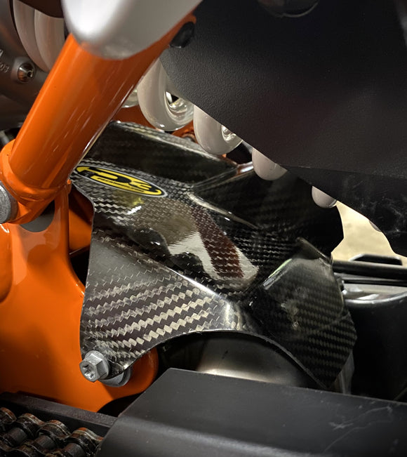 P3 Carbon Shock Heat Shield | KTM 790 & 890 (All Models) 2024 - 2026  | Husqvarna Norden 901 2024 - 2026  (See Fitment Chart)