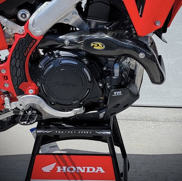 P3 Carbon Heat Shield: Honda MAXCoverage FMF MegaBomb CRF450R & 450RX 2021 - 2026 (See Fitment Chart) - 0