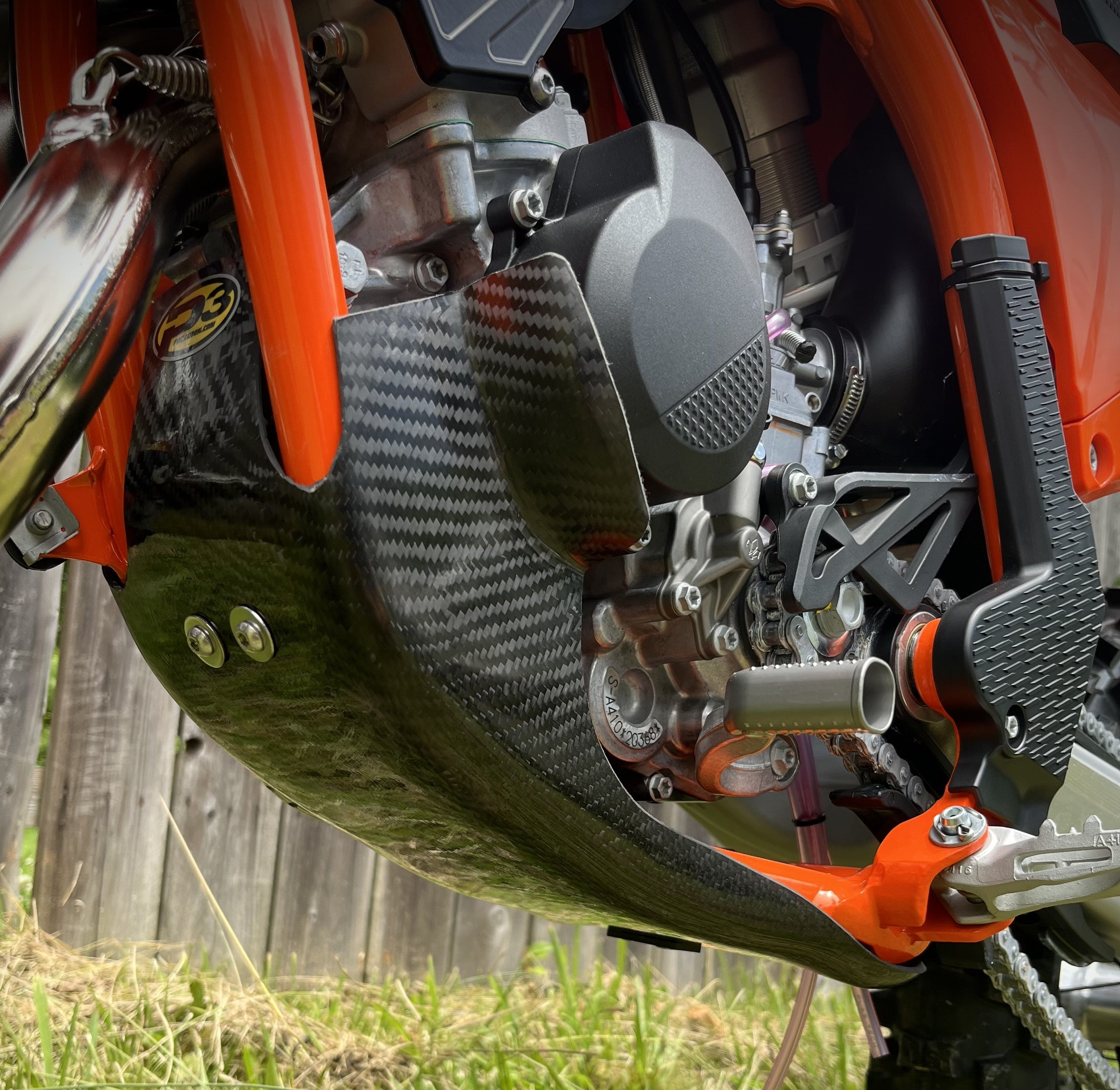 P3 Carbon Fiber Skid Plate KTM/HQV/GasGas 85 Models 2025 - 0