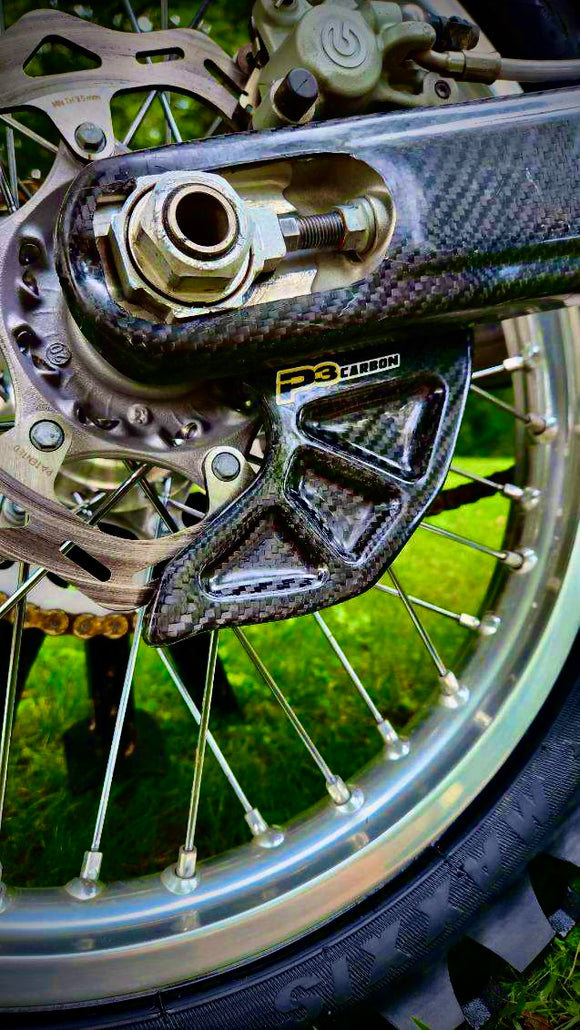 P3 Carbon Solid Rear Brake Rotor Guard Kit KTM / HUSQ / GasGas | 2014 - 2026 (See Fitment Chart)(NO CUT OUTS)