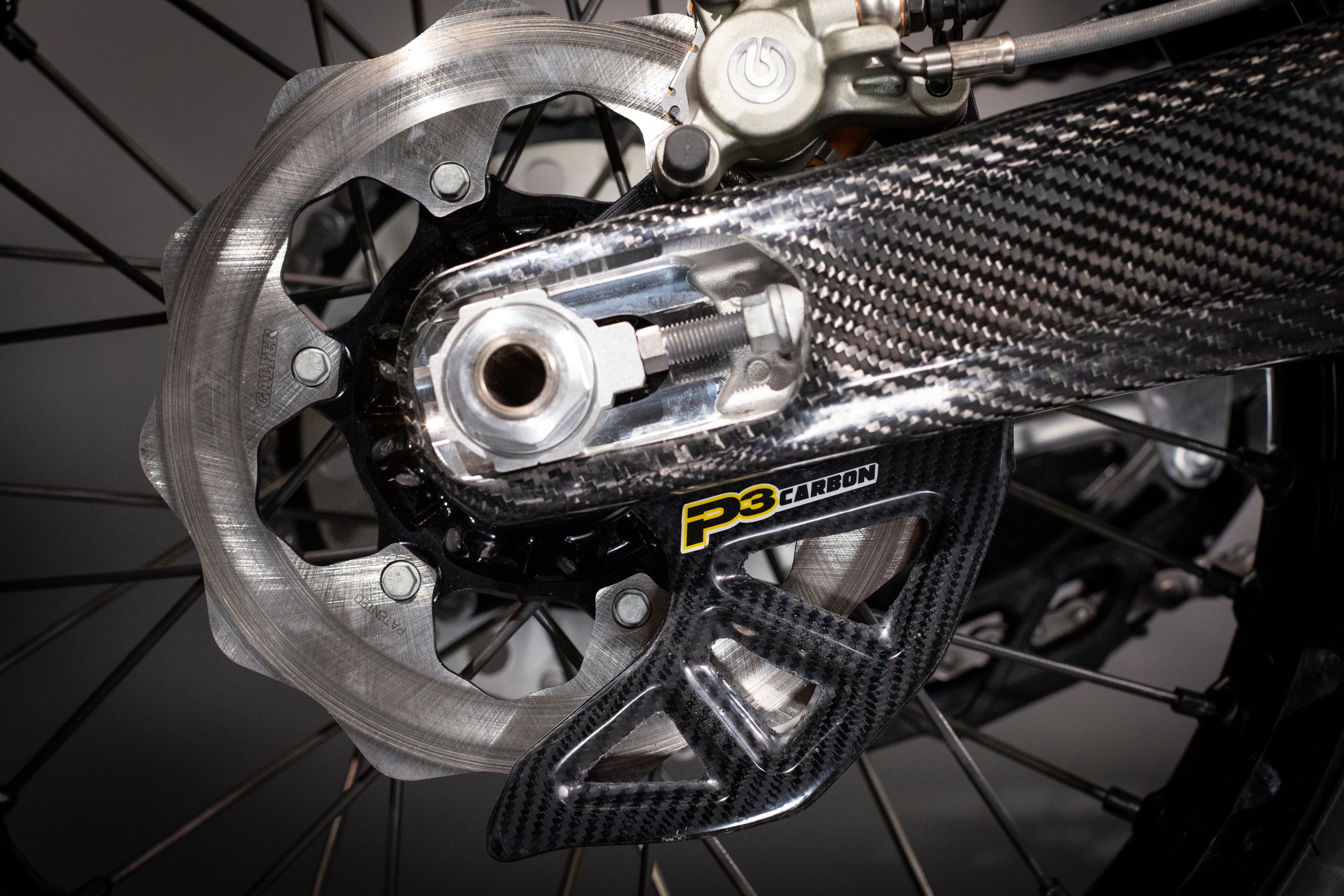 P3 Carbon Paneled Rear Brake Rotor Guard Kit KTM / HUSQ / GasGas | 2014 - 2024 (See Fitment Chart)