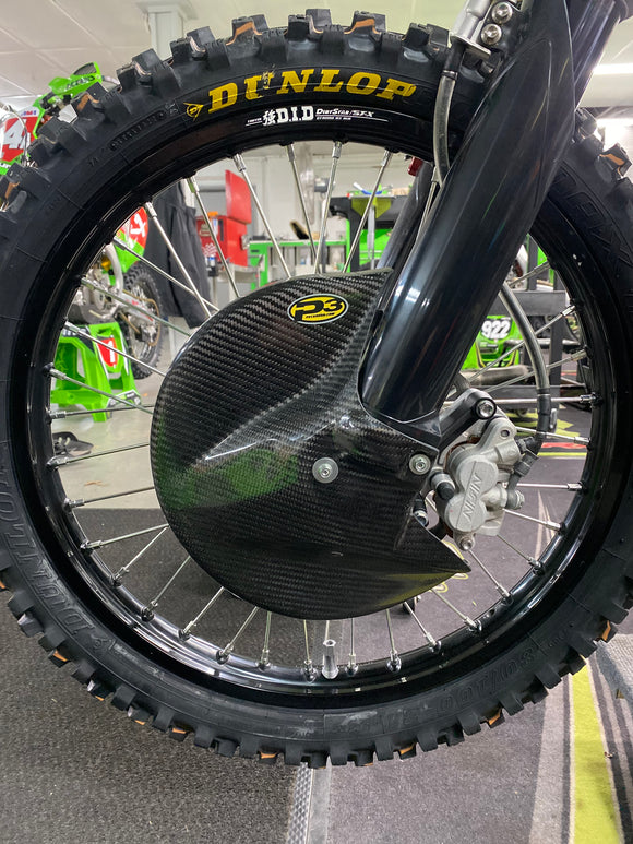 P3 Carbon Front Brake Guard | KX250 / 450 Models | 2019 - 2026 (See Fitment Chart)