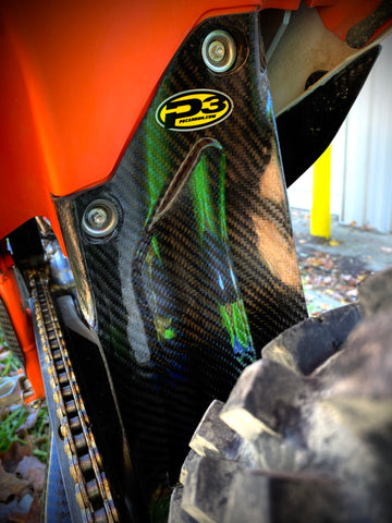 P3 Carbon Mud Flap & Shock Guard | KTM/HUSQ/GasGas | 2023 - 2026 Models (See Fitment Tab) - 0