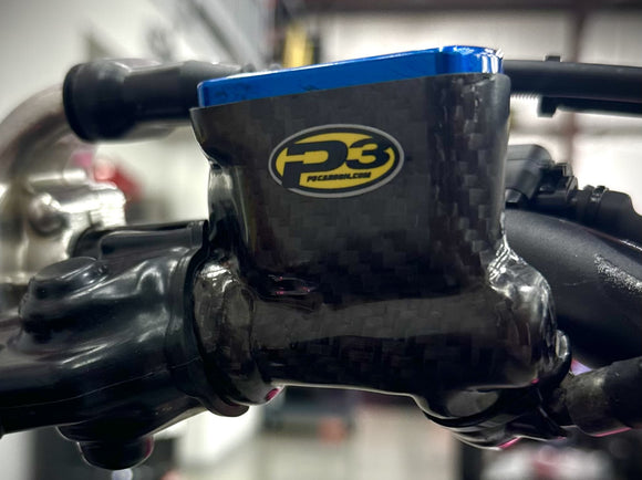 P3 Carbon Honda Front Brake Reservoir Protector 250/450 R|RX| RWE | 2005 - 2026 (See Fitment Chart)
