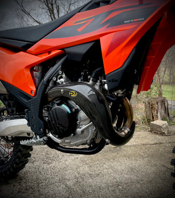 P3 Carbon MAXCoverage Carbon Heat Shield KTM & Husqvarna 450 | 2023 - 2026 (See Fitment Chart) - 0