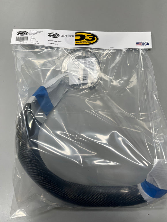 BLEMISHED GRADE B - P3 Carbon Pipe Guard KTM/HQV/GASGAS 250/300 FMF | 2019-2023 (See Fitment Chart)