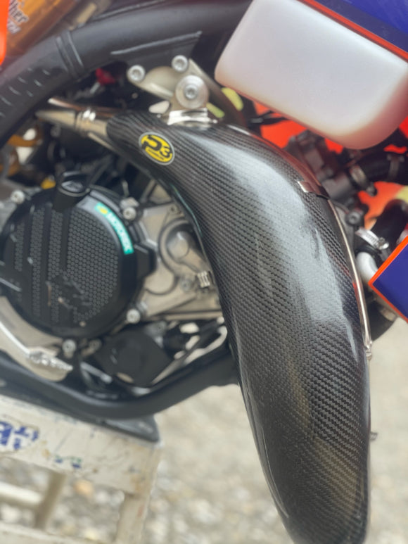Carbon MAXCoverage Pipe Guard Stock KTM 125 SX/XC 2023 - 2026 | Husqvarna TC125 2023 - 2026 | GasGas MC125/150 2024 - 2026
