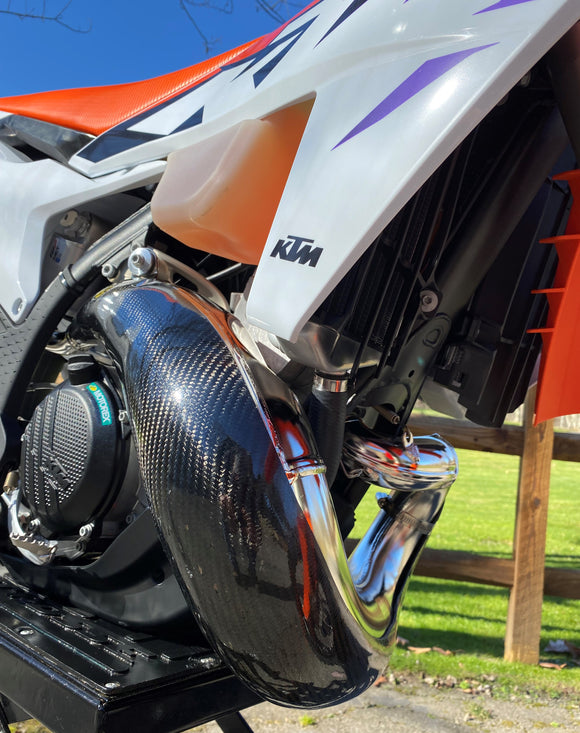 P3 Carbon Pipe Guard MAXCoverage KTM / Husqvarna / GasGas 250/300 Models | 2023 - 2026 (See Fitment Chart)