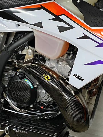 P3 Carbon MAXCoverage Pipe Guard KTM/HQV/GASGAS 250/300 FMF Gnarly & Fatty | 2023 - 2026