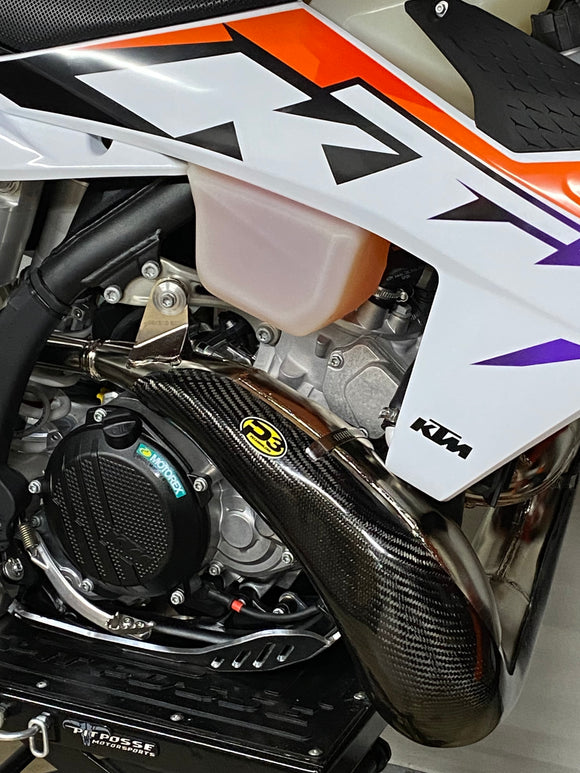 P3 Carbon MAXCoverage Pipe Guard KTM/HQV/GASGAS 250/300 FMF Gnarly & Fatty | 2023 - 2026