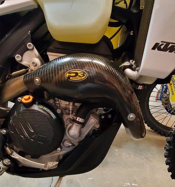 P3 Carbon Heat Shield KTM 250 XC-F / 250 SX-F 2023 - 2024 | HUSQ FC250 2023 - 2024 | GasGas 250F 2024 Models (See Fitment Chart)