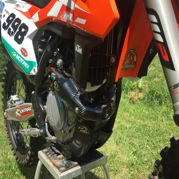 P3 Carbon Heat Shield KTM 450 SX-F Factory Edition 2015-2017  | HUSQ FC/FX 450 2016-2018 KTM 450 SX-F/XC-F 2016-2018 w/FMF MegaBomb
