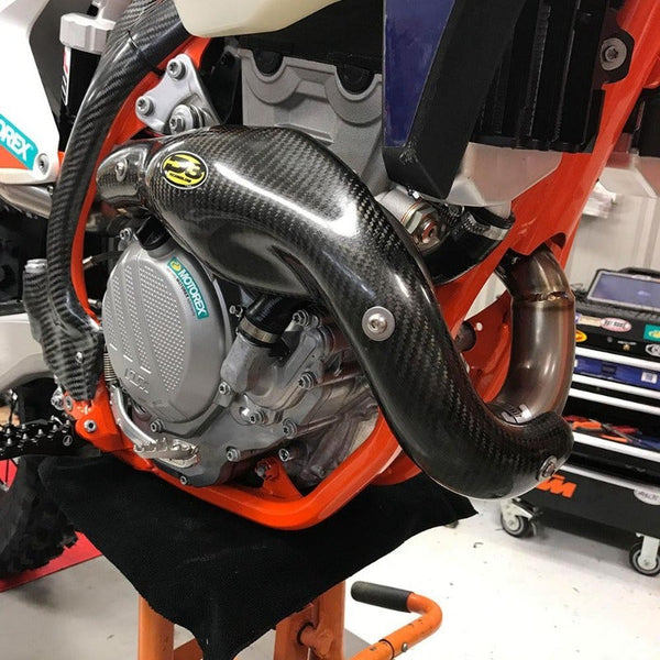 P3 Carbon Heat Shield SX STYLE MEGABOMB: KTM 250/350 SX-F/XC-F 2016-2018 | 250/350 SX-F Factory Edition 2015-2017 | Husqvarna FC/FX 250/350 2016-2018