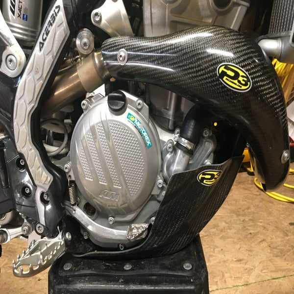 P3 Carbon MAXCoverage Heat Shield | KTM & HSQV 350 | 2019-2022 (See Fitment Chart)