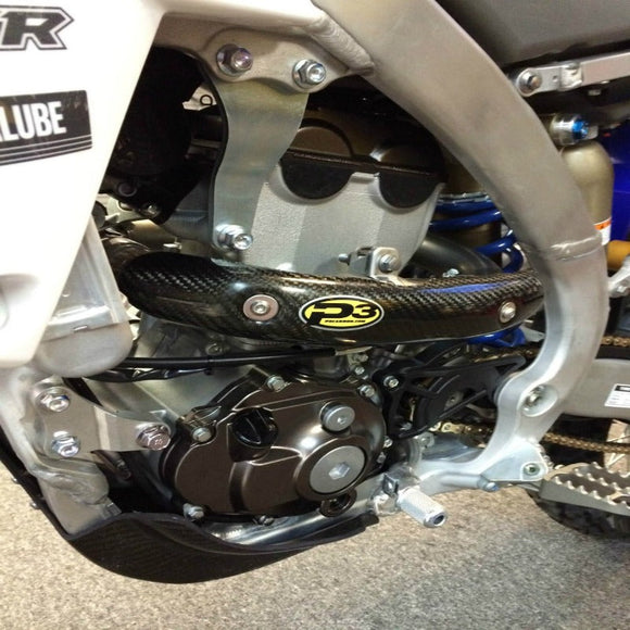 P3 Carbon Heat Shield Yamaha / Fantic YZ250/450 F/FX/WR (Stock / FMF / Yoshi) | 2014 - 2026 2-Piece (See Fitment Chart)