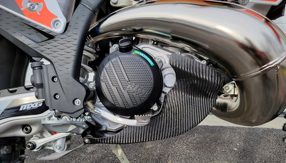 P3 Carbon Fiber Skid Plate KTM 250/300 | HUSQ 250/300 2023 - 2024 | GasGas 250/300 2024 (See Fitment Chart) NO Integrated Linkage Guard (See Product 301083 for Linkage Guard)