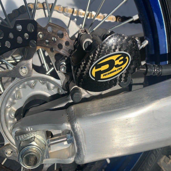 P3 Carbon Rear Brake Caliper Guard Yamaha 125 / 250 / 450 Models | 2020 - 2026 (See Fitment Chart)