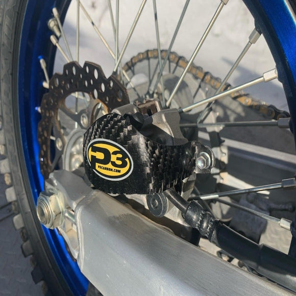 P3 Carbon Rear Brake Caliper Guard Yamaha 125 / 250 / 450 Models | 2020 - 2026 (See Fitment Chart)