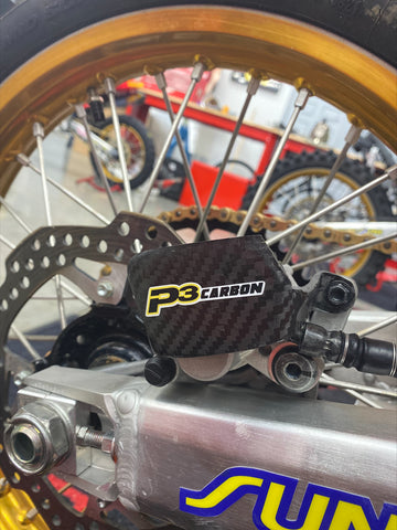 P3 Carbon Rear Brake Caliper Guard Honda 150 / 250 / 450 Models | 2008 - 2026 (See Fitment Chart)