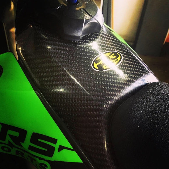 P3 Carbon Fuel Tank Cover Kawasaki KX250 & 450 Models | 2019 - 2026 (See Fitment Chart)