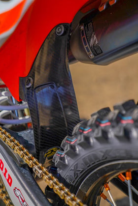 P3 Carbon Mud Flap & Shock Guard | KTM/HUSQ/GasGas | All Models 125-500 (See Fitment Chart) | 2016-2023