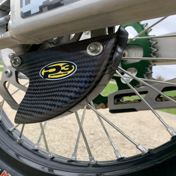 P3 Carbon Rear Brake Rotor Guard Kawasaki KX125/250/450 Models | 2003 - 2026 (See Fitment Chart)