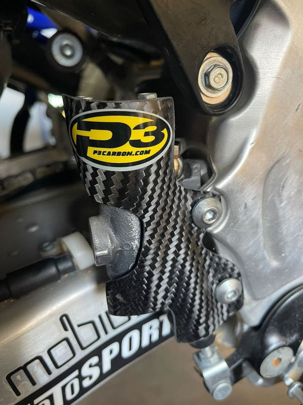 P3 Carbon Rear Master Cylinder Guard Yamaha YZ250(F) / YZ450F / YZ125 / WR450F / WR250 F 2006 - 2024 (See Fitment Chart)