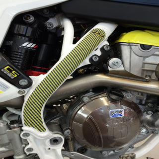 Buy yellow P3 Carbon Grip Guards Frame Protectors Husqvarna | 2016 - 2022 (See Fitment Tab)