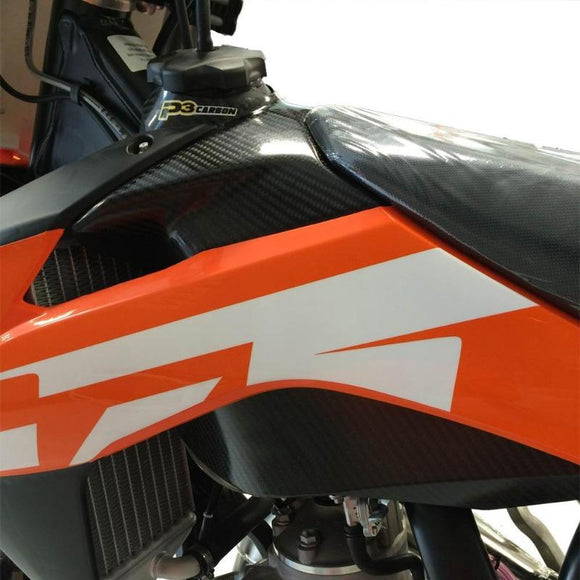 P3 Carbon Upper Fuel Tank Cover KTM 150/250/300 SX/XC 2011-2015| 150/250/300/500 EXC 2012-2016 | 150/250/300/450/500  XC-W 2012-2016