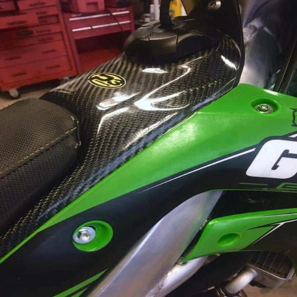 P3 Carbon Fuel Tank Cover Kawasaki KX250 & 450 Models | 2019 - 2026 (See Fitment Chart)